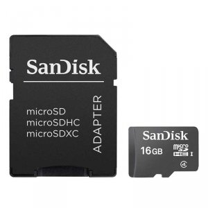 Sandisk RV3833 Microsdhc Memory Card, 16gb, Sdsdq-016g-a46a, Class 4, 