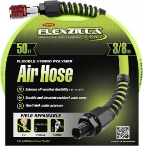 Flexzilla HFZP3850YW2D Pro Air Hose 38in X 50ft W Colorconnex Coupler 