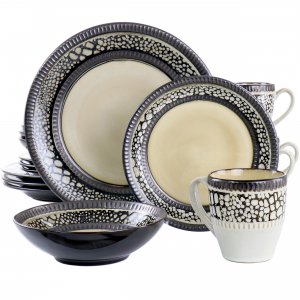 Elama ELM-DESERTSAND16 Desert Sand 16 Piece Stoneware Dinnerware Set