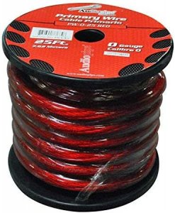 Nippon PW025RD Power Wire Audiopipe 0ga. 25' Red