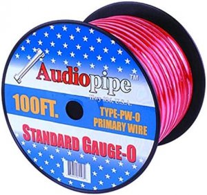 Nippon PW025RD Power Wire Audiopipe 0ga. 25' Red