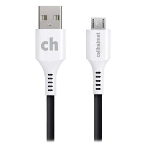 Cellhelmet CABLE-R-MICRO-10-B 10ft Rnd Mic Usb Sync Cbl