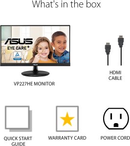 Asus VP227HE 21.5 Monitor () - Full Hd, 75hz, Adaptive-syncfreesync, E