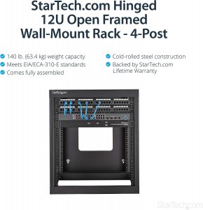 Startech RK1219WALLOH 12u 22in Depth Hinged Open Frame Wallmount Serve