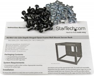 Startech RK1219WALLOH 12u 22in Depth Hinged Open Frame Wallmount Serve