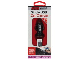 Bulk DA368 Motor Trend 1 Amp Single Usb Car Charger