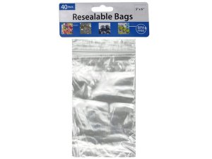 Bulk GE841 40 Piece Medium Resealable Storage Bags