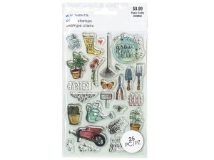 Bulk CS217 Momenta 25 Piece Garden Theme Clear Stamps