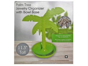 Bulk GE837 11.5quot; Palm Tree Jewelry Organizer With Bowl Base