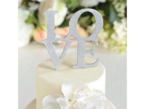 Bulk AF924 Glitter Love Cake Topper