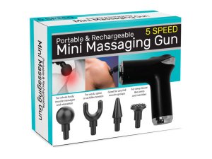 Bulk GE016 Rechargeable Mini Massaging Gun With 4 Interchangeable Head