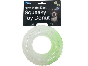 Bulk DI730 Glow In The Dark Squeaky Toy Donut