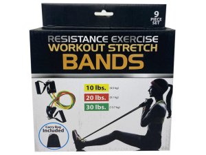 Bulk GE941 Resistance Weight Workout Stretch Bands With Attachments