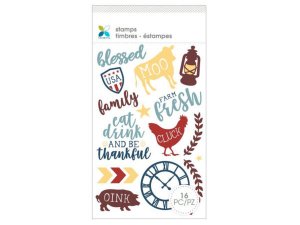 Bulk CS222 Momenta 16 Piece Barn Theme Cling Stamp Set