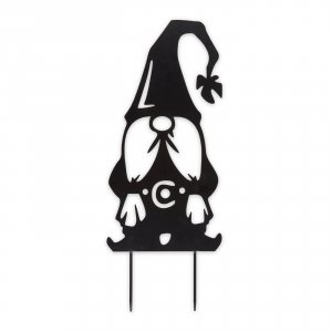 Accent 4506714 Metal Gnome Garden Stake - Black Hat