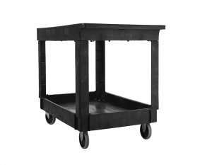 Rubbermaid 9T6700BLA Two Shelf Heavy-duty Utility Cart Black