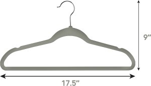 Elama HANGER50PIECEGRAY Home 50 Piece Flocked Velvet Clothes Hangers W