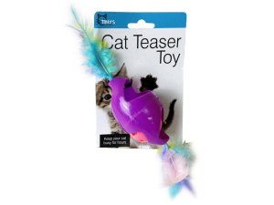 Bulk GE701 Cat Jingle Rolling Toy With Feather