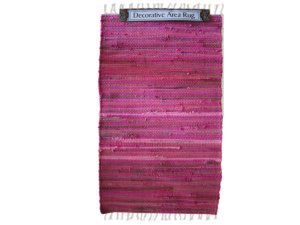 Bulk OP991 20quot; X 32quot; Multicolor Striped Rug Wfringe