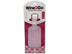 Bulk AA181 Wine2go Foldable Wine Bottle In Rose Pink