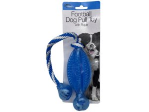 Bulk GE784 Football Dog Pull Toy With Rope