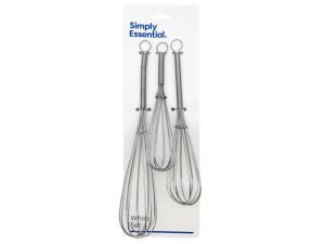 Bulk AA353 Simply Essential 3 Pack Kitchen Whisk 8quot; 10quot; And 12