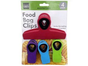 Bulk GE794 4 Pack Soft Grip Colorful Bag Clips