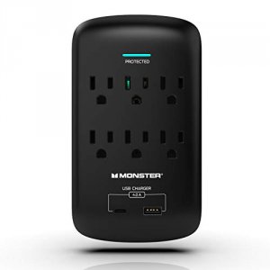 Monster ME-5003 Wall Tap Surge Protector With Usb Ports - Black