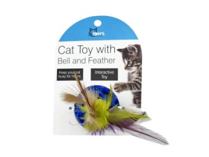 Bulk GE782 Cat Toy With Bell And Feather