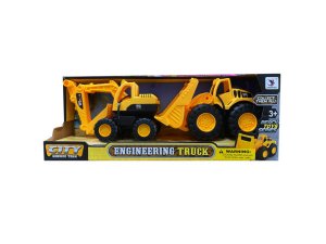 Bulk GE586 2 Pack Free Wheel Construction Toys Trucks