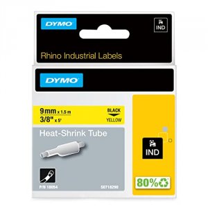 Dymo 18054 Rhino 38in X 5ft, Yellow Heat Shrink Tubes