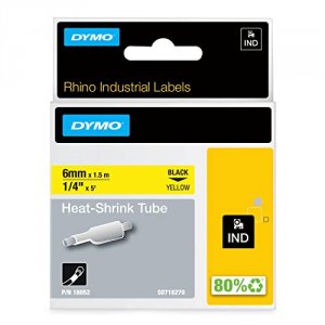 Dymo 18052 Rhino 14 Yellow Heat Shrink Tubes