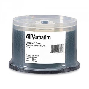 Verbatim 96159 Cd-r, , 700mb, 52x, Ultralife Gold Archival Grade, 50pk