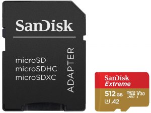 Sandisk SDSQXAV-512G-GN6MA 512gb Extreme Microsdxc Uhs-i A2 Card With 