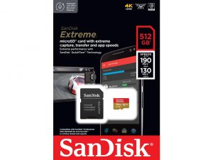 Sandisk SDSQXAV-512G-GN6MA 512gb Extreme Microsdxc Uhs-i A2 Card With 