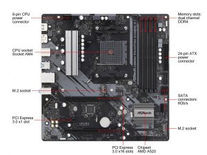 Asrock A520M PHANTOM GAM 4 Mb  | A520m Phantom Gaming 4