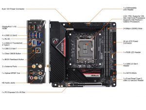 Asrock Z690 PHTM GM-ITX/TB4 Mb |z690 Phantom Gam-itxtb4