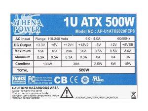 Athena AP-U1ATX5020FEP8 Serv Psu Athena|ap-u1atx5020fep8 %