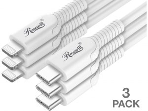 Rosewill RCCC-21006 Usb-c To Lightning Fast Charger Cable - 3 Pack