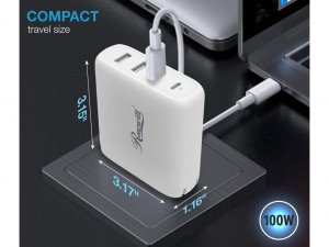 Rosewill RBWC-20025 100w Gan Four-port Wall Charger