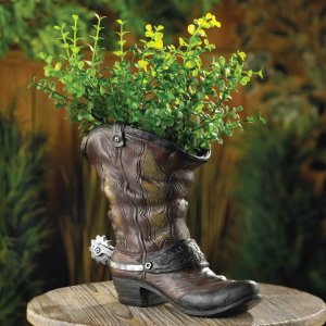 Accent 10018985 Cowboy Boot Planter With Spur