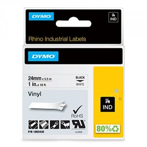 Dymo 1805430 Rhino 1in White Vinyl-24mm