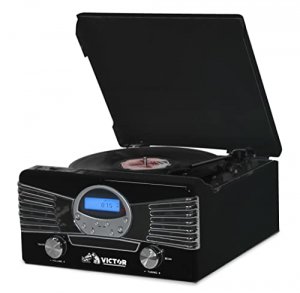 Naxa VHRP-1400-BK Victor 7 In 1 Turntable Music