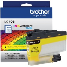 Original Brother LC406YS Inkvestment Lc406y Standard Yield Inkjet Ink 