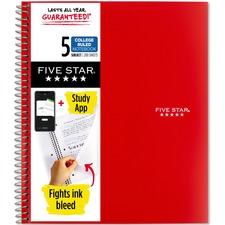 Acco MEA 820004CK1 Five Star Wirebound Notebook - 5 Subject(s)200 Page