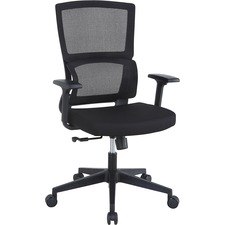 Lorell LLR 81988 Mid-back Mesh Chair - Fabric Seat - Mid Back - 5-star