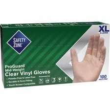 The SZN GVP9XL1 Safety Zone 3 Mil General-purpose Vinyl Gloves - X-lar