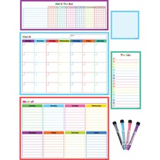 Teacher TCR 77405 Dry-erase Task Calendar Set - Assorted - 1 Pack