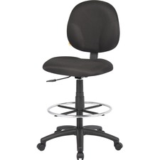 Norstar BOP B1690BK Boss Stand Up Fabric Drafting Stool With Foot Rest