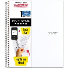 Acco MEA 72456 Mead Five Star Wirebound Notebook, 1 Subject, College R